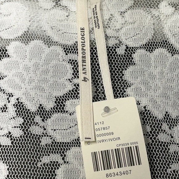 Anthropologie Long-Sleeve Sheer Lace Longline Top Shirt Blouse Size XXS NWT - Picture 10 of 12